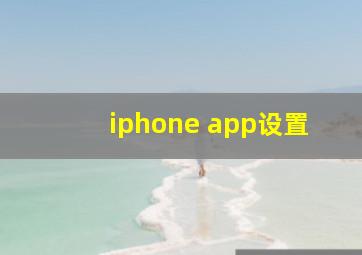 iphone app设置